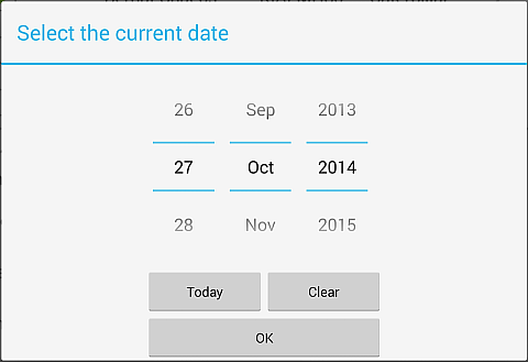 The datepicker in the form