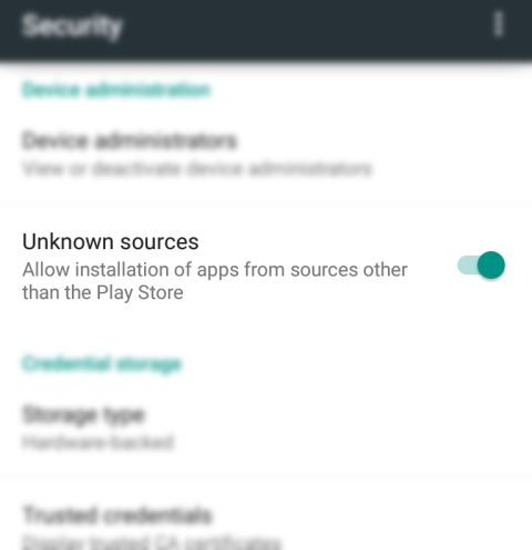 Scroll down in the Security menu to find the setting