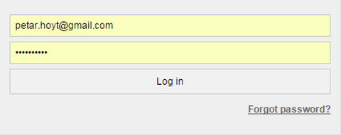 The login dialog at the Backoffice site