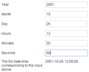 The value assigned to the datepicker at the bottom of the screenshot is the dtl assembled from the input in the numberboxes