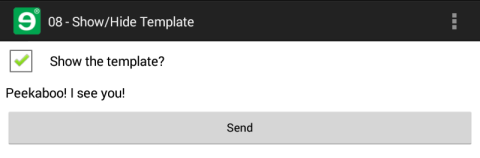 When you select the check box, the template in the dynamic list control appears