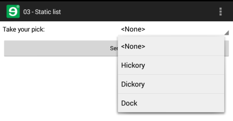 A table expression that defines the choices for a drop-down