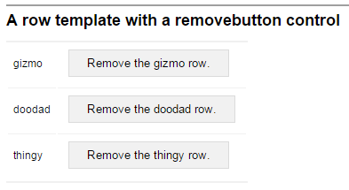 A table control with a custom removebutton in its row template