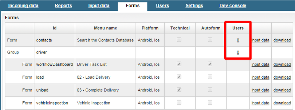 The Forms tab lists all the forms that are part of the published solution