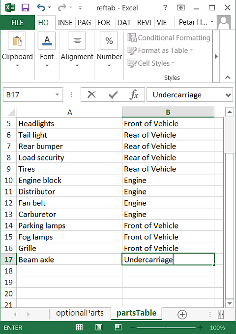 Add a row with Undercarriage in the where_in_vehicle field